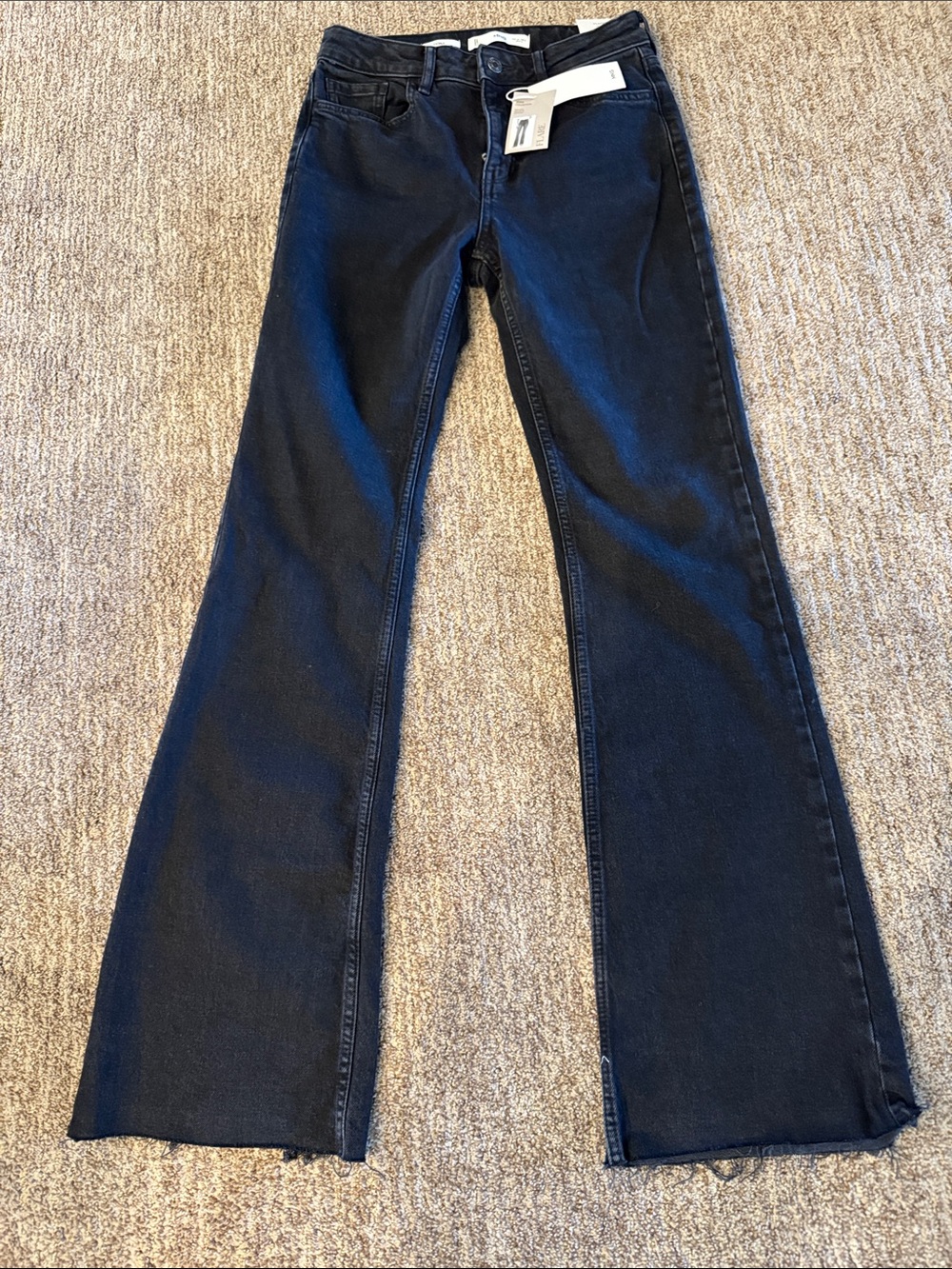 Mango Black High-Rise Flare Jeans